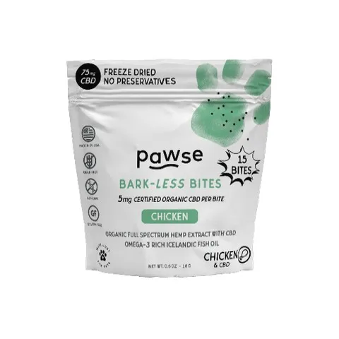 1ea 15pc Pawse 75mg Chicken Bark-Less Bites - Dog/Cat Supplements